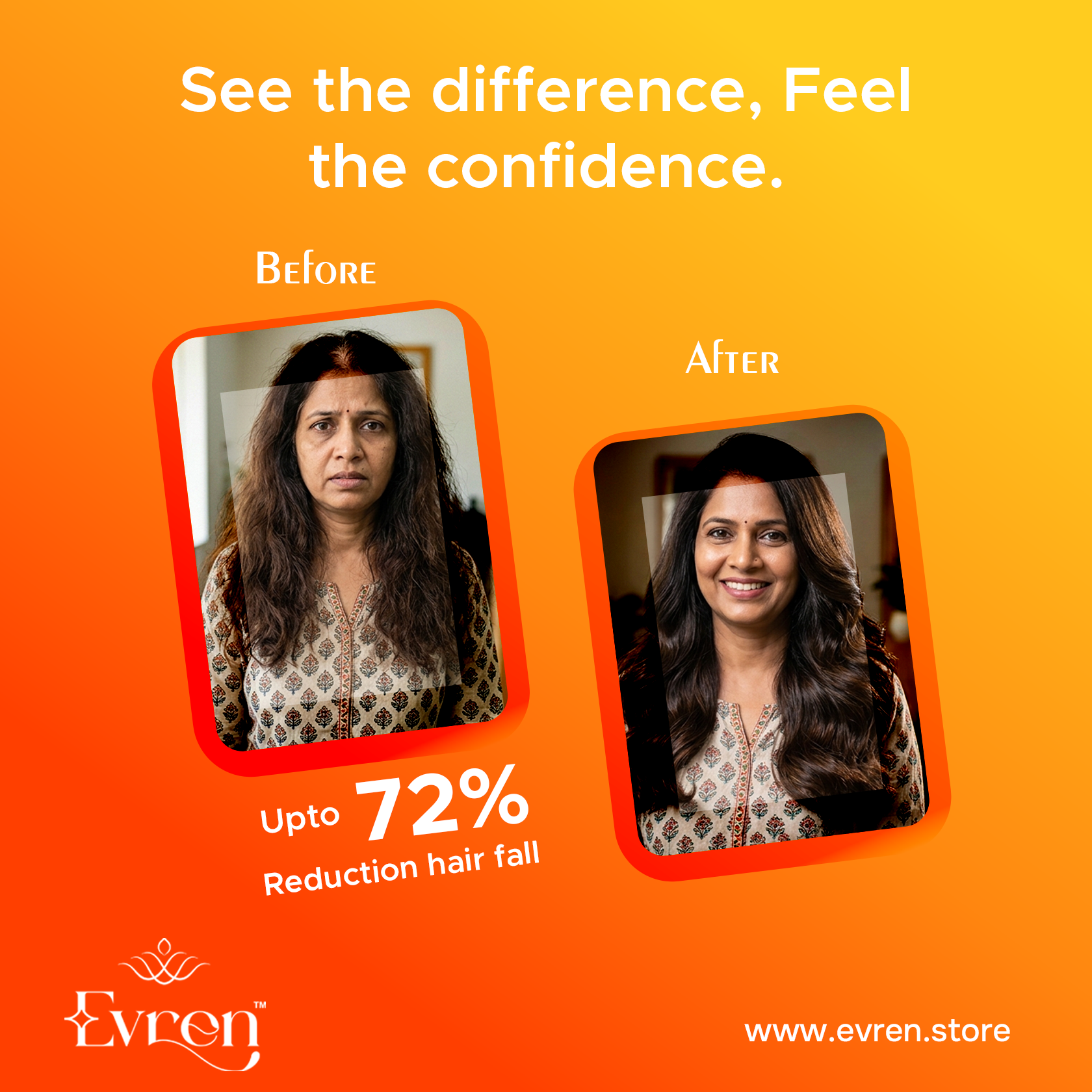 Evren Haircare Combos – Before after result