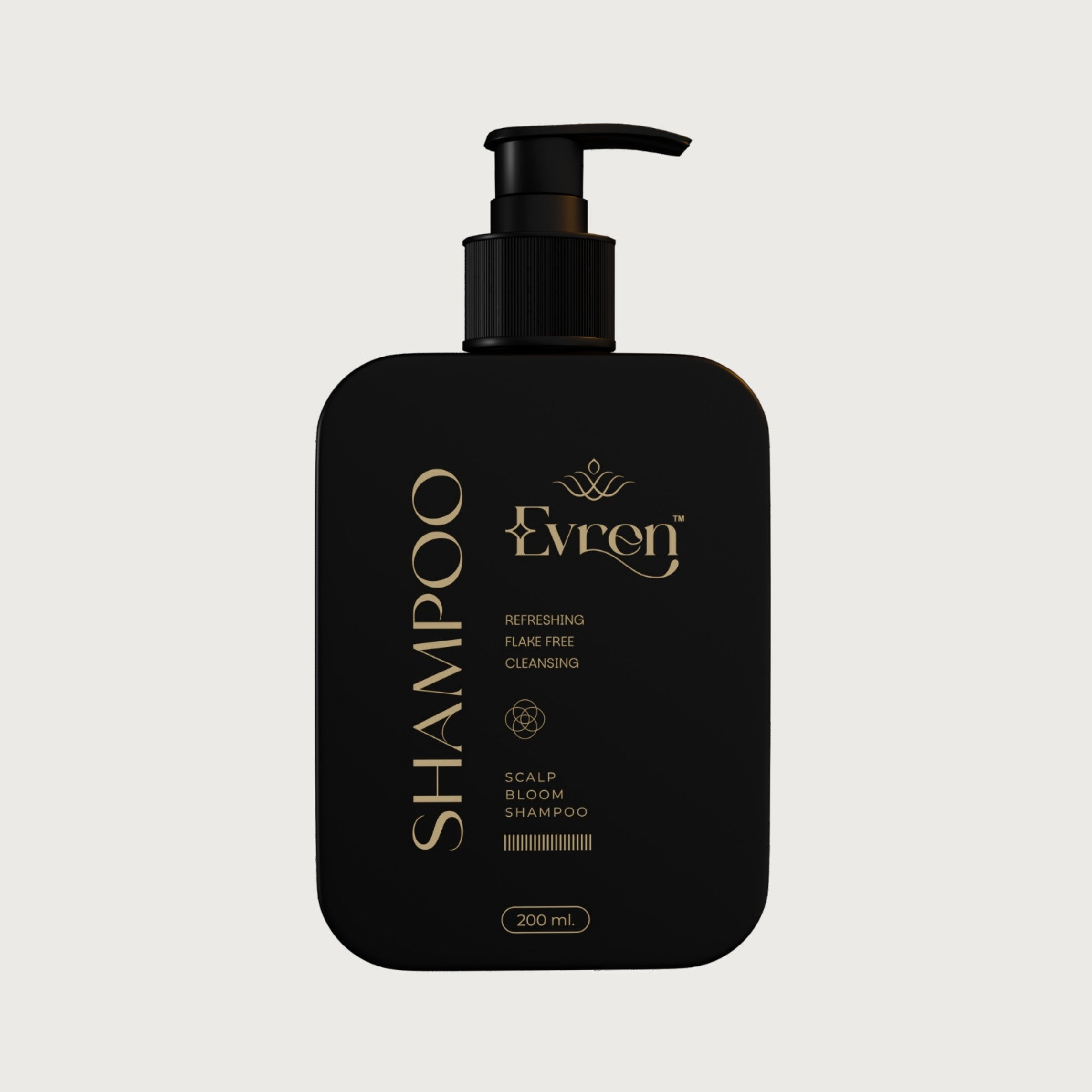 Evren Anti-Dandruff Shampoo 200ml bottle — Ayurvedic sulfate-free shampoo for itchy, flaky scalp