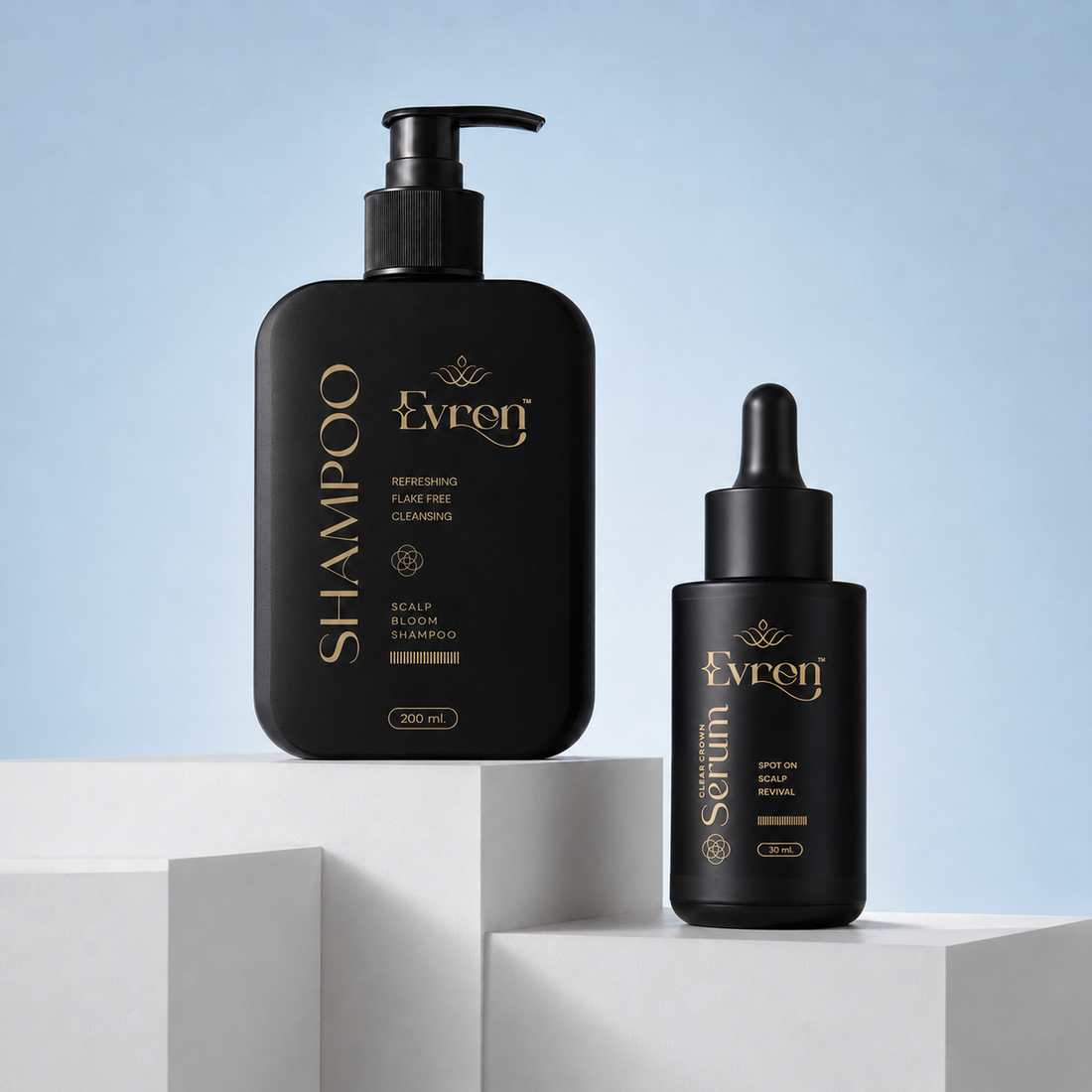 Evren Anti-Dandruff Shampoo + Serum Combo pack — dandruff control duo