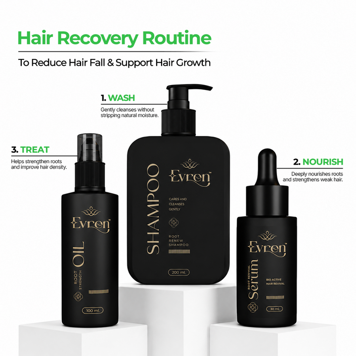 Evren Anti-Hairfall Combo pack — complete hair fall control kit