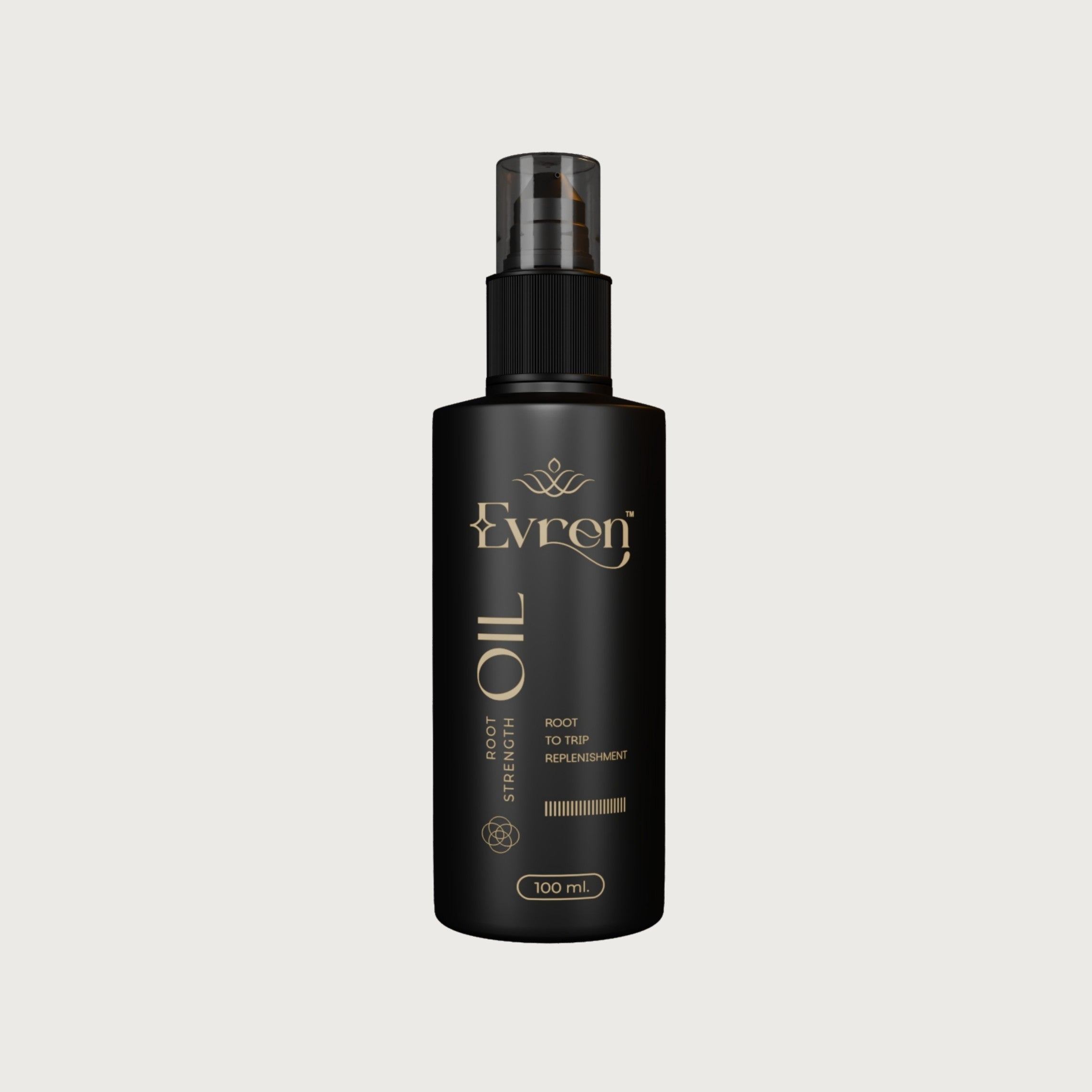 Evren Anti-Hairfall Root Oil bottle — Ayurvedic pre-wash oil that nourishes hair follicles