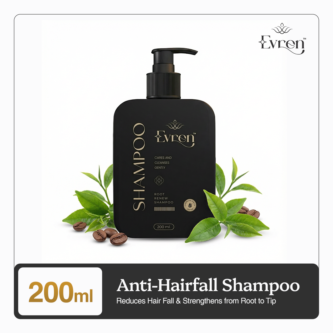 Evren Anti-Hairfall Shampoo bottle from the Hairfall Control Combo pack