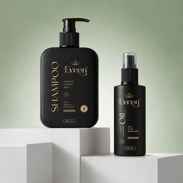 Evren Anti-Hairfall Shampoo + Oil Combo pack — hair fall control duo
